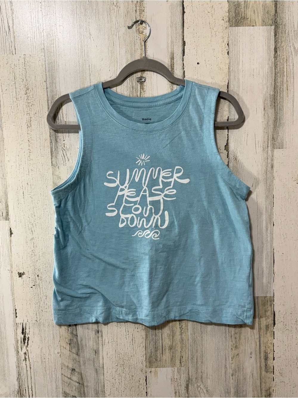 Maeve Pale Blue Tank Top “Slow Down Summer” Ty Williams